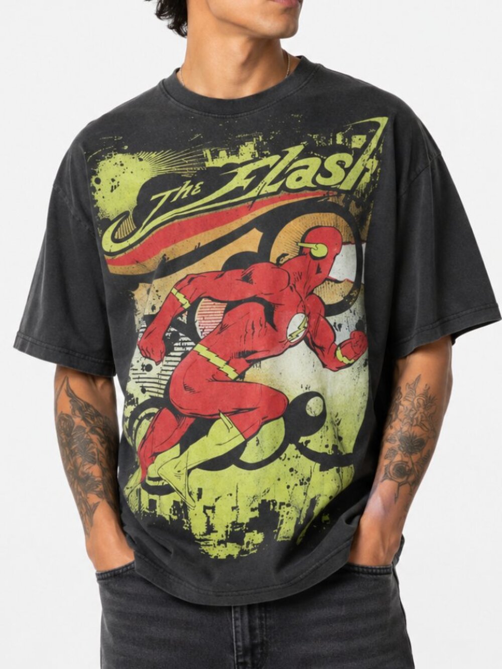 DC Comics Flash Black Men T - Shirt